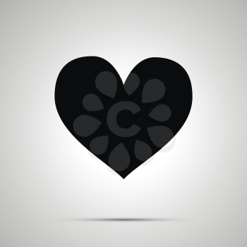 Heart simple modern black icon with shadow