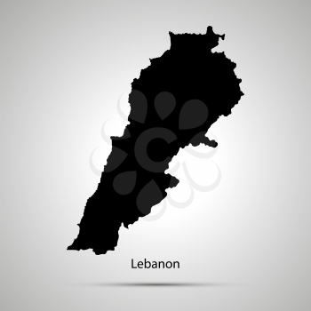 Lebanon country map, simple black silhouette