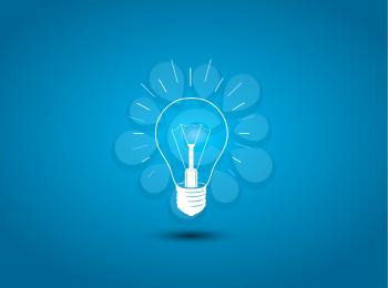 Light bulb, idea icon on blue background concept illustration
