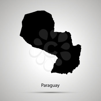 Paraguay country map, simple black silhouette