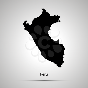 Peru country map, simple black silhouette