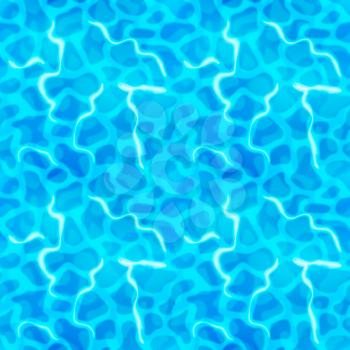 Bright blue seamless pattern with shining water ripple