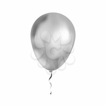 Bright luxury balloon in silver colour isolated on white