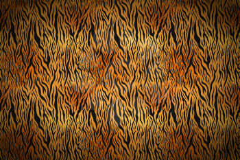 Bright orange tiger skin with black stripes, white detailed background