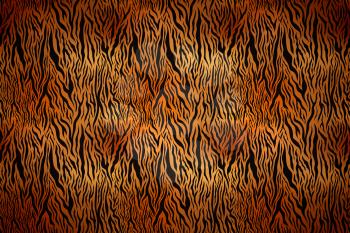 Bright realistic tiger skin texture with black stripes, wide detailed background