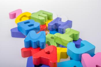 Letter cubes of Alphabet made of wood