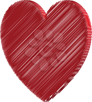 Heart red color with strokes art style