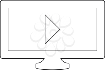 Tv with Mark playing video the black color icon vector illustration