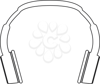 Headphones the black color icon vector illustration