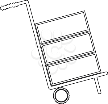 Cart delivery or shipment the black color icon vector illustration