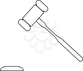 The judicial hammer the black color icon vector illustration