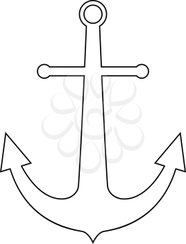 Marine anchor the black color icon vector illustration