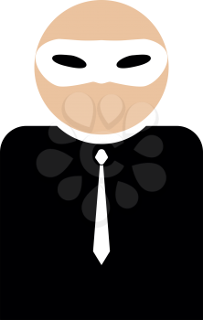 The man incognito in a mask it is color icon . Simple style .