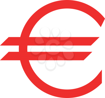 Euro symbol it is color icon . Simple style .