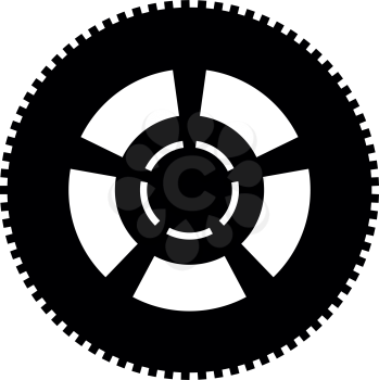 Car wheel it is the black color icon .