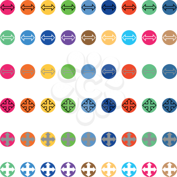 Arrows in round different color Simple stick