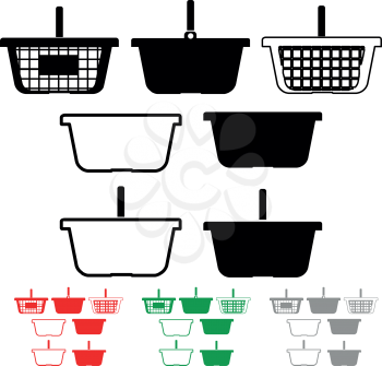 Basket for shopping black red green grey Different style