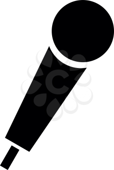 Hand microphone icon black color vector illustration flat style simple image