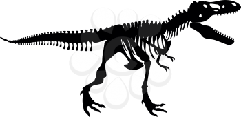 Dinosaur skeleton T rex icon black color vector illustration flat style simple image