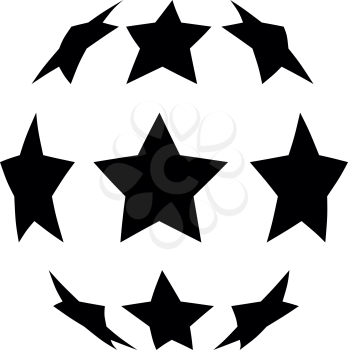 Stars in shape of soccer ball icon black color vector illustration flat style simple image