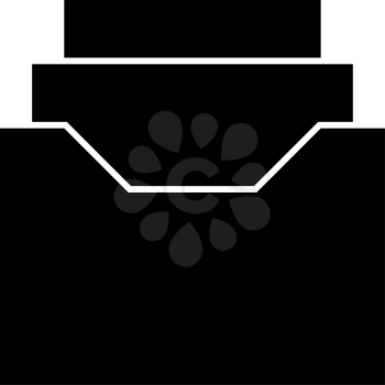 Documents archive or drawer it is black icon . Flat style