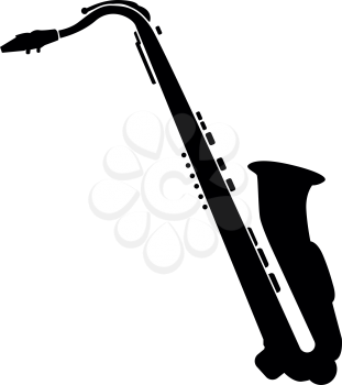 Saxophone it is black icon . Flat style