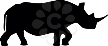 Rhinoceros it is black icon . Flat style