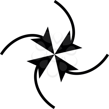 Four arrows in loop in  center it is black icon . Flat style