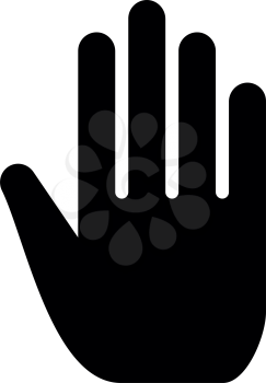 Open human hand it is black icon . Flat style
