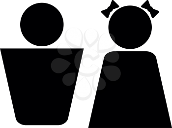 Boy and girl it is black icon . Flat style