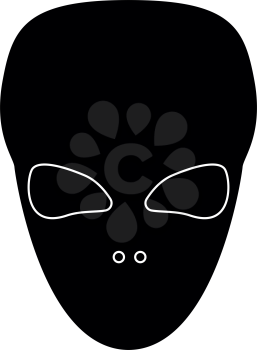 Extraterrestrial alien face or head black it is black color icon .