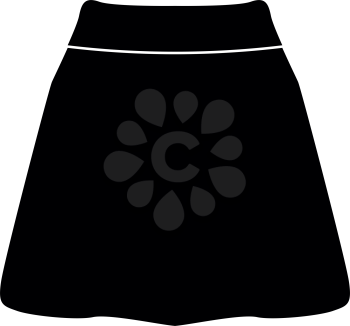 Skirt black it is black color icon .