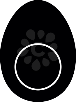 Piece egg black it is black color icon .