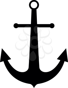 Marine anchor the black color it is black icon .