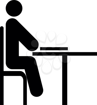 Man with notepad - stick it is the black color icon .