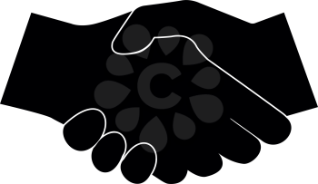 Business handshake it is the black color icon .