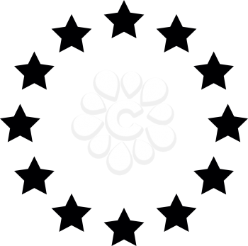 Stars in circle it is the black color icon .