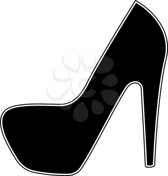 Woman shoes  it is the black color icon .
