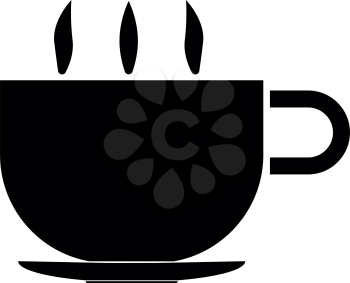 Cup with hot tea or coffee  it is the black color icon .