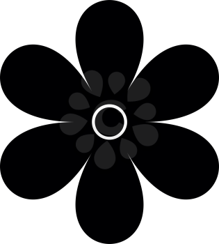 Flower it is black color icon .