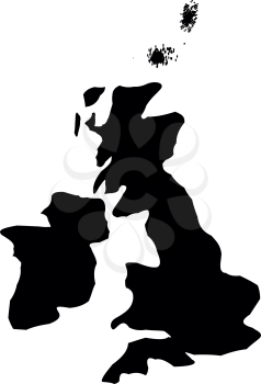 Map of United Kingdom it is black color icon .
