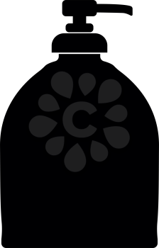 Bottle of liquid soap it is black color icon .