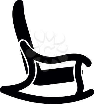 Rocking chair it is black color icon .