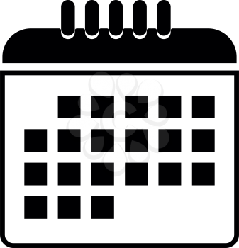 The calendar black color it is black icon .