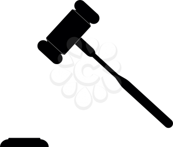 The judicial hammer the black color it is black icon .