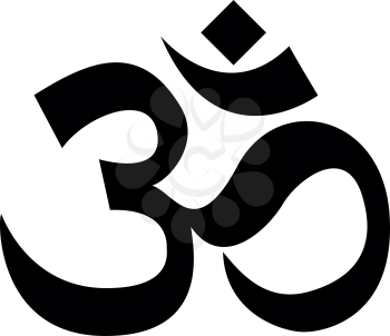 Induism symbol Om sign icon black color vector illustration flat style simple image