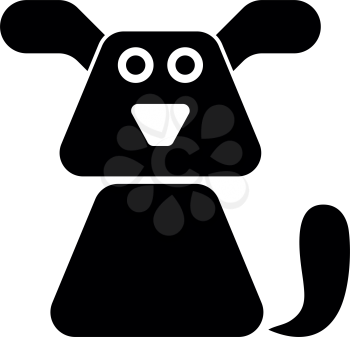 Dog icon black color vector illustration flat style simple image