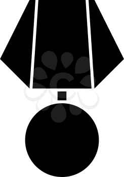 Medal black icon .