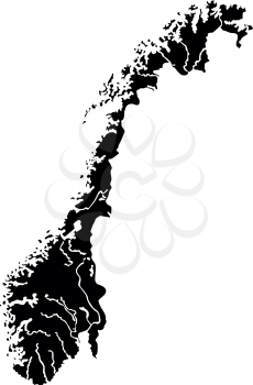 Map of Norway icon black color vector illustration flat style simple image