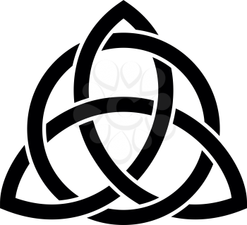 Triquetra in circle Trikvetr knot shape Trinity knot icon black color vector illustration flat style simple image